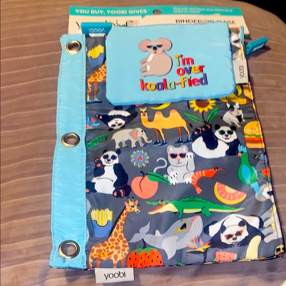 Yoobi Kids Binder Pouch - Blue and Gray